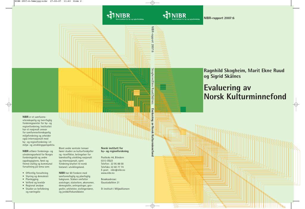 Forsiden av dokumentet Evaluering av Norsk Kulturminnefond