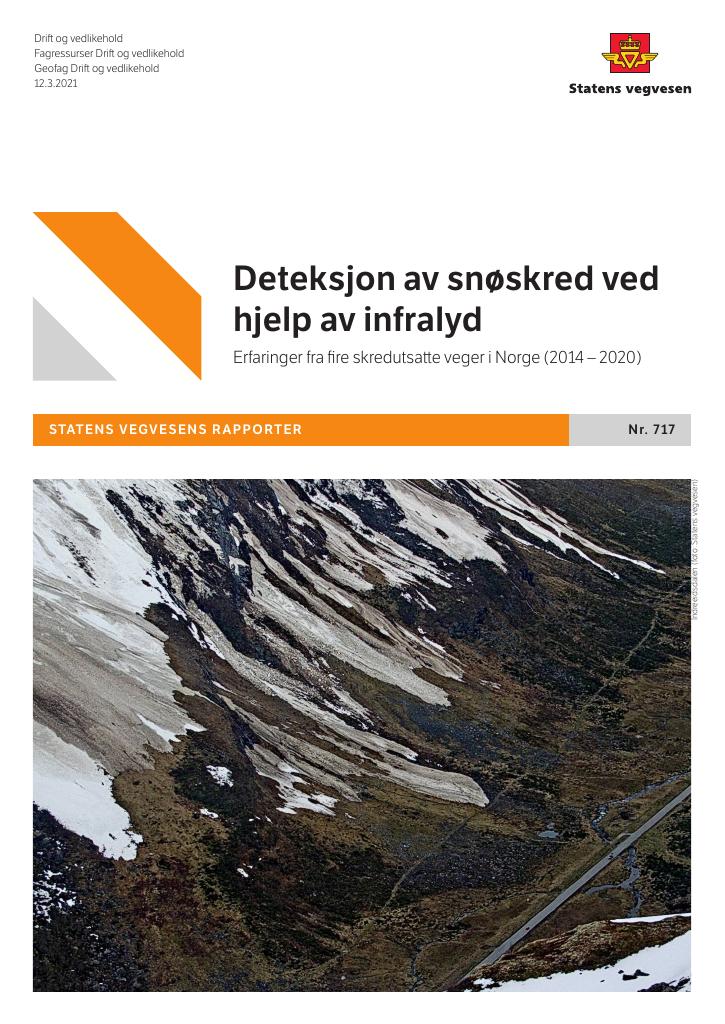 Forsiden av dokumentet Deteksjon av snøskred ved hjelp av infralyd