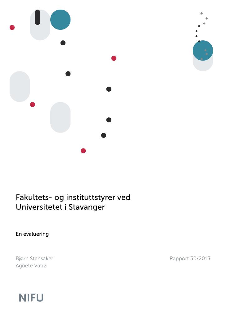 Forsiden av dokumentet Fakultets- og instituttstyrer ved Universitetet i Stavanger