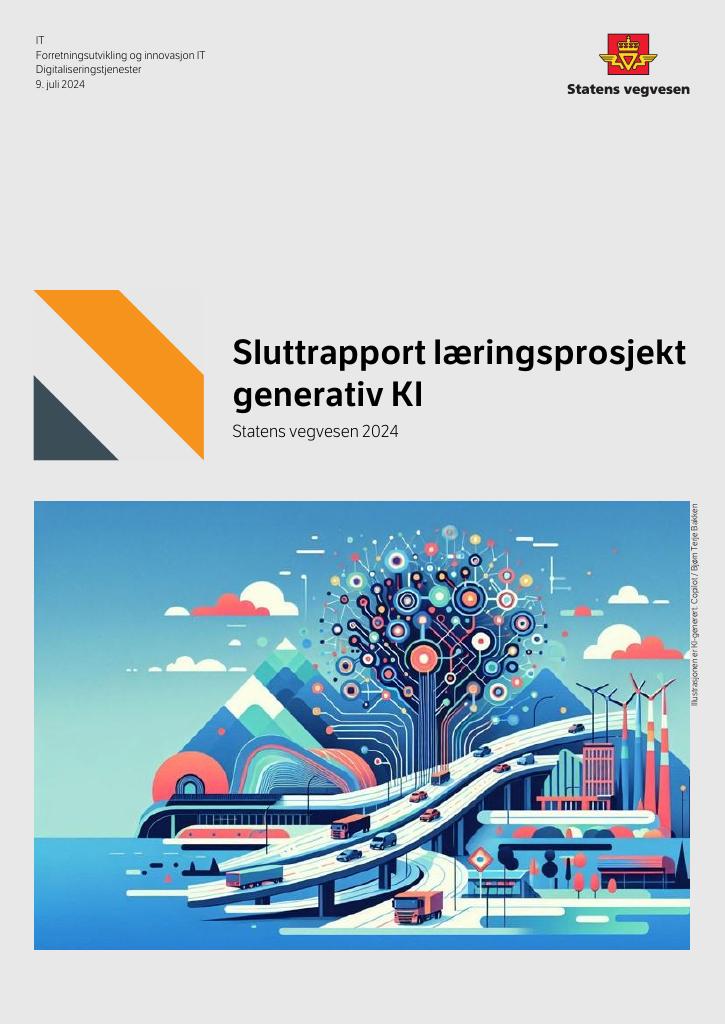 Forsiden av dokumentet Sluttrapport læringsprosjekt  generativ KI