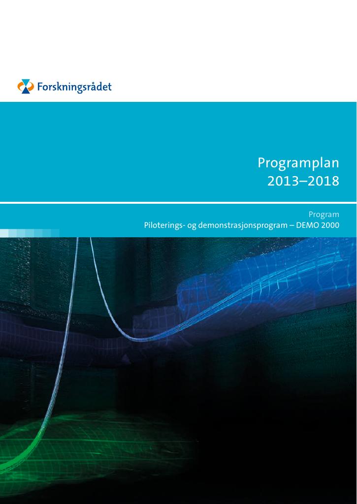 Forsiden av dokumentet Programplan 2013–2018