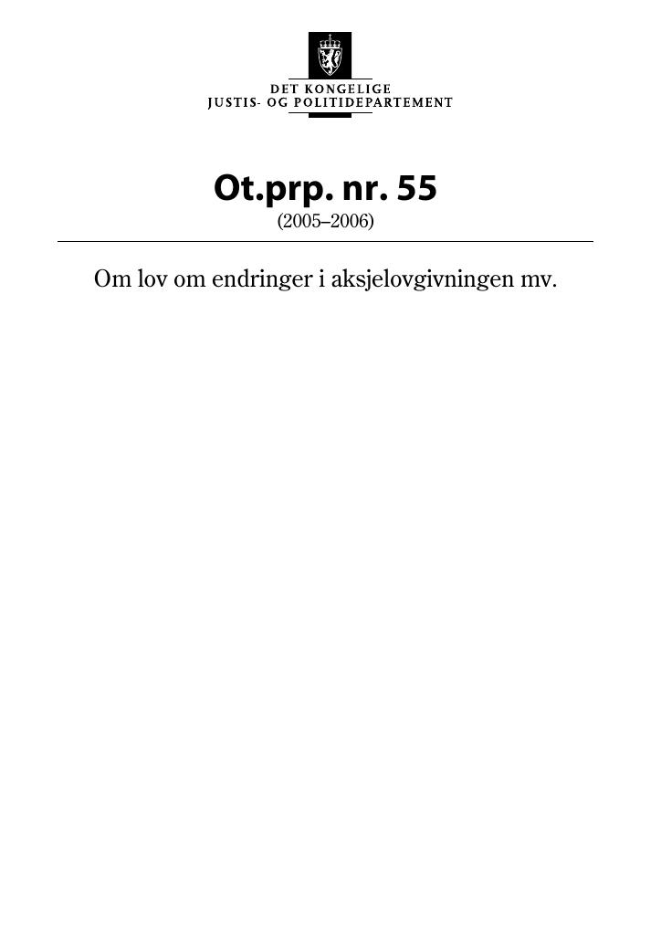 Forsiden av dokumentet Ot.prp. nr. 55 (2005-2006)