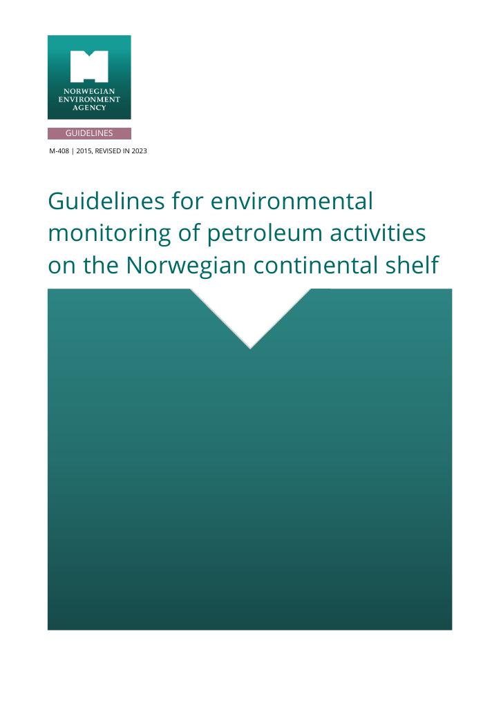 Forsiden av dokumentet Guidelines for environmental monitoring of petroleum activities on NCS M-408 : Reviced in 2023