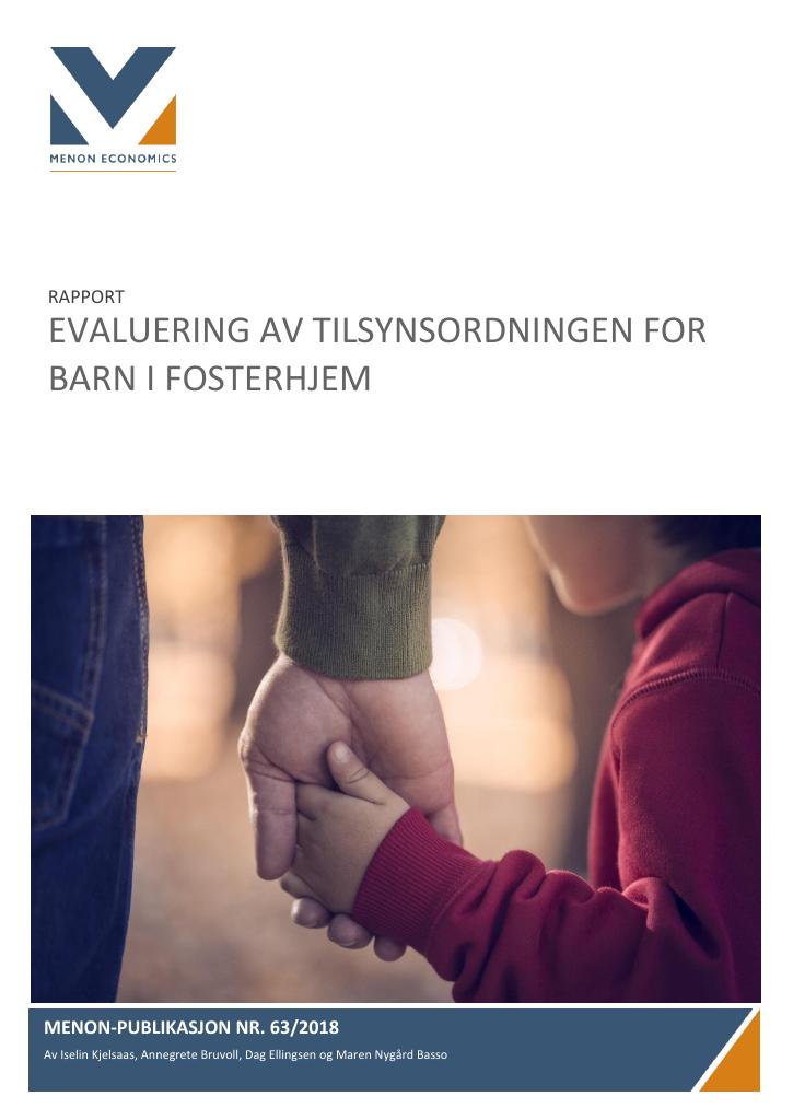 Forsiden av dokumentet Evaluering av tilsynsordningen for barn i fosterhjem