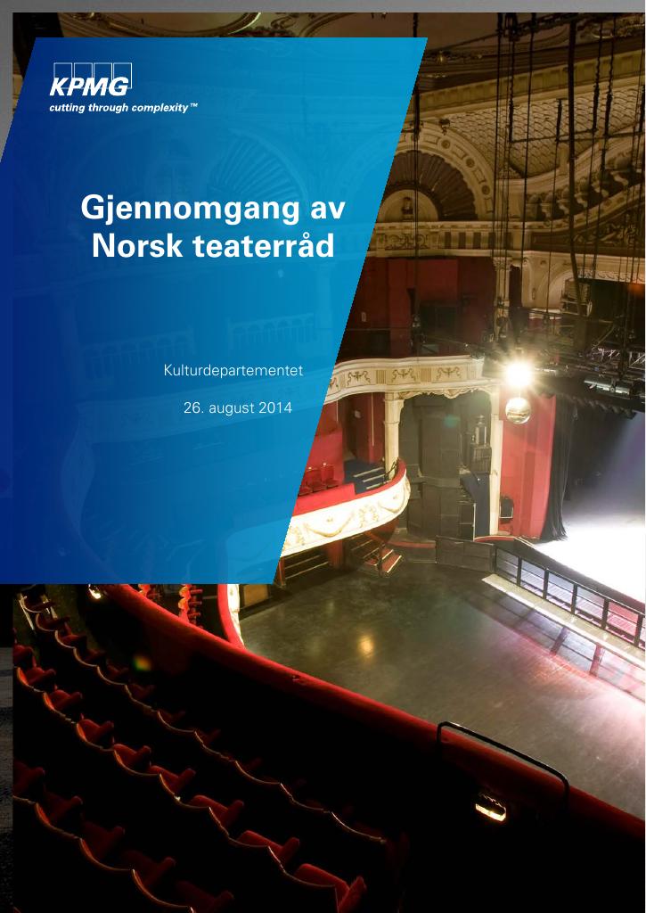 Forsiden av dokumentet Gjennomgang av Norsk teaterråd