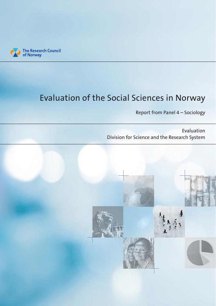 Forsiden av dokumentet Evaluation of the Social Sciences in Norway (SAMEVAL) - Panel 4