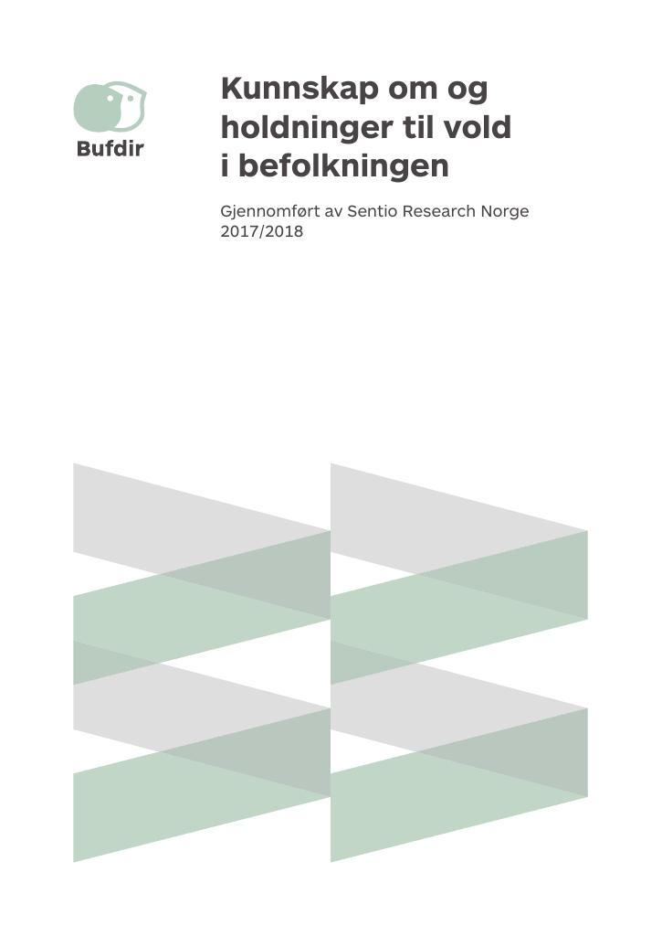 Forsiden av dokumentet Kunnskap om og holdninger til vold i befolkningen