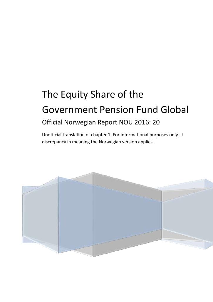 NOU 2016: 20 - Official Norwegian Report – The Equity Share Of The ...