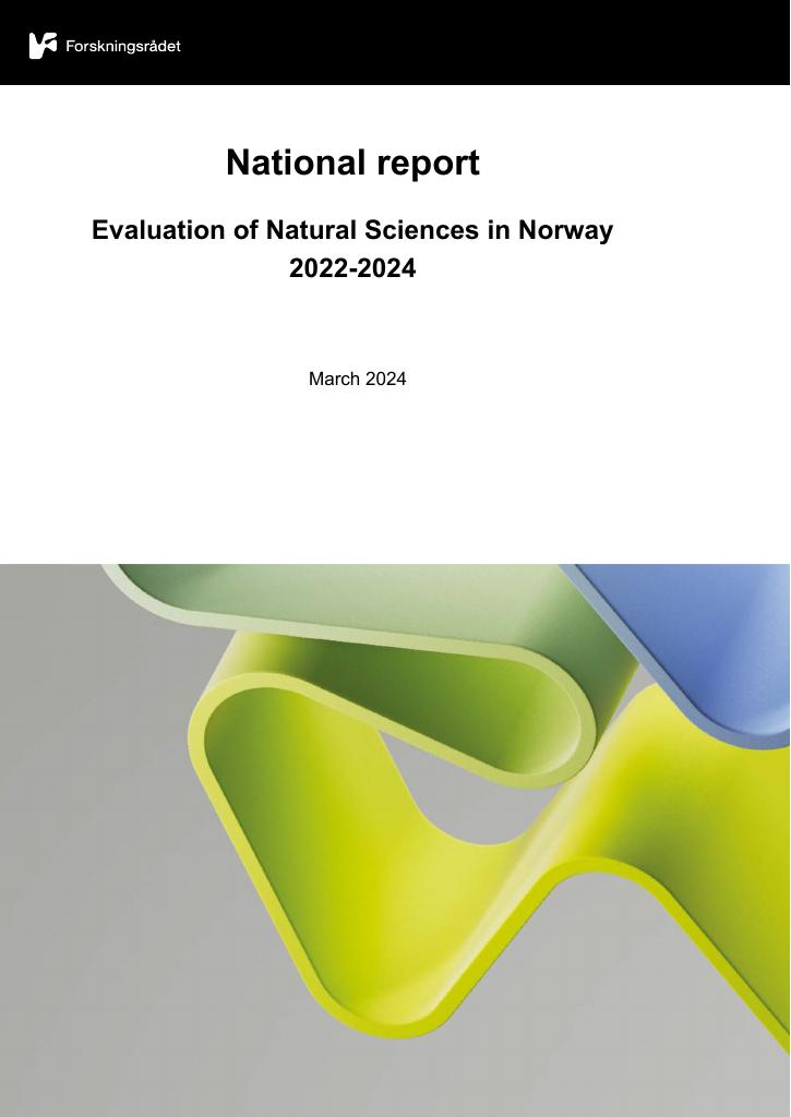 Forsiden av dokumentet National report - Evaluation of Natural Sciences in Norway 2022-2024