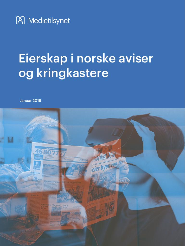 Forsiden av dokumentet Eierskap i norske aviser og kringkastere