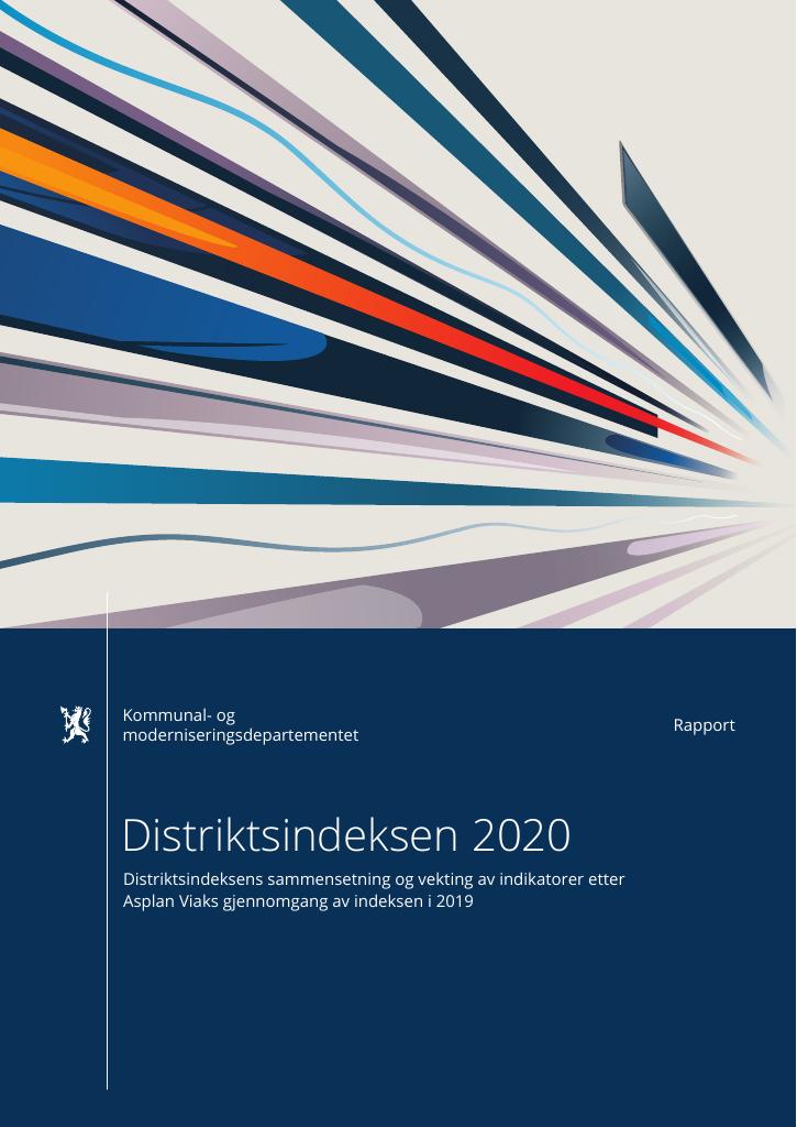 Forsiden av dokumentet Distriktsindeksen 2020