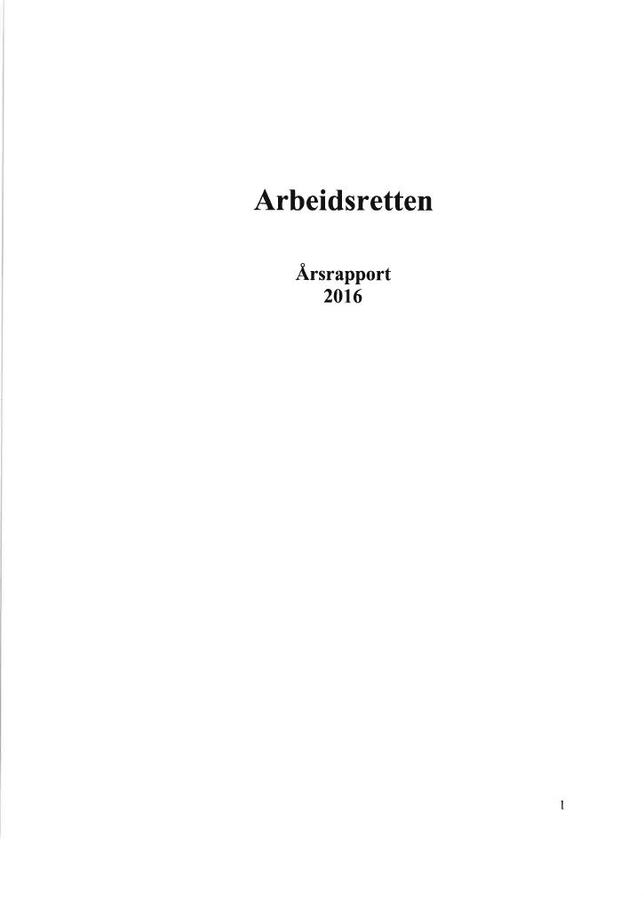 Forsiden av dokumentet Årsrapport Arbeidsretten 2016