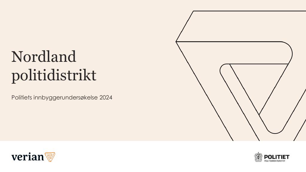 Forsiden av dokumentet Nordland politidistrikt Politiets innbyggerundersøkelse 2024