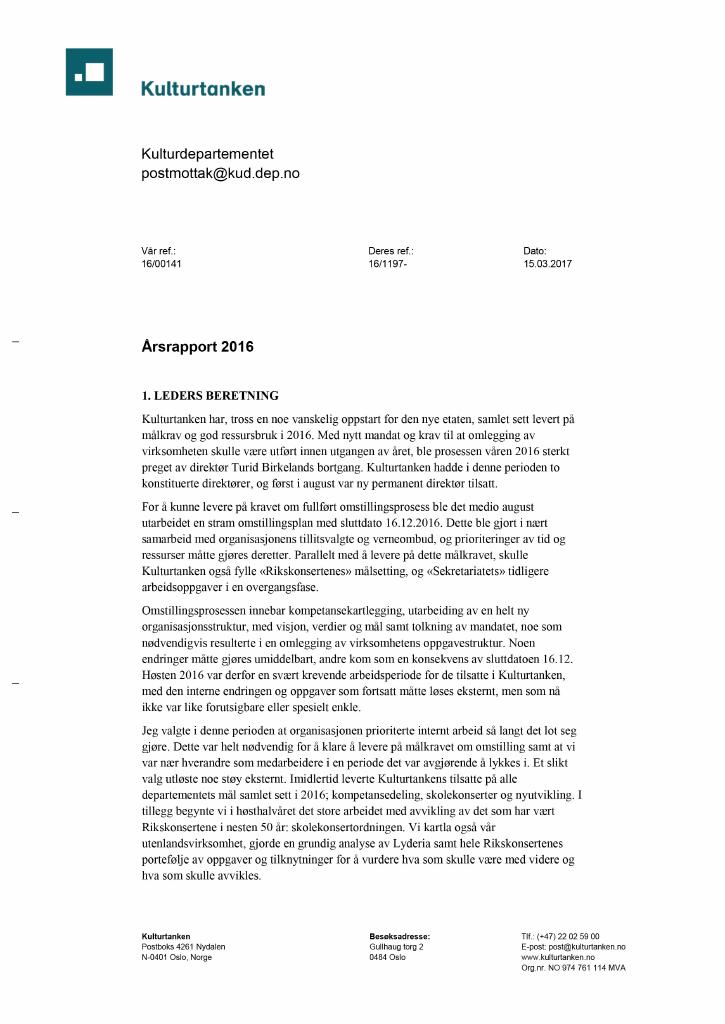 Forsiden av dokumentet Årsrapport og Riksrevisjonens beretning (.pdf)