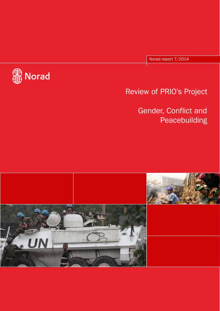 Forsiden av dokumentet Review of PRIO’s Project "Gender, Conflict and Peacebuilding"