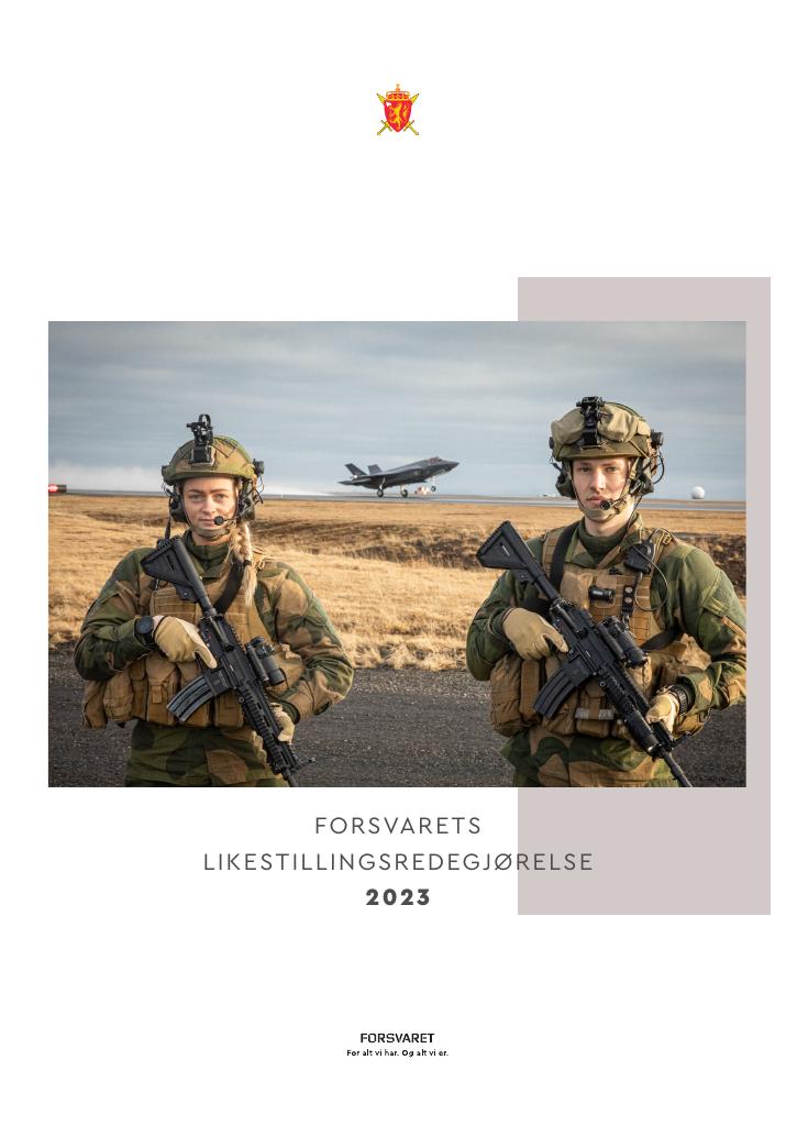 Forsiden av dokumentet Likestillingsredegjørelse Forsvaret 2023