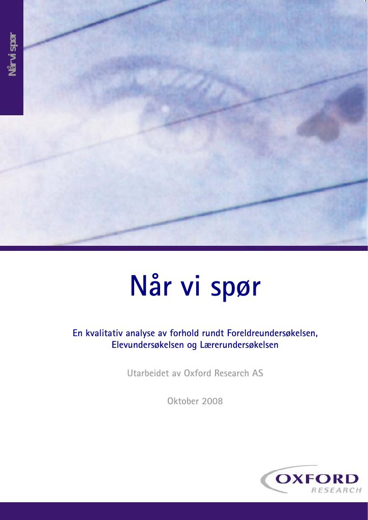 Forsiden av dokumentet Når vi spør
