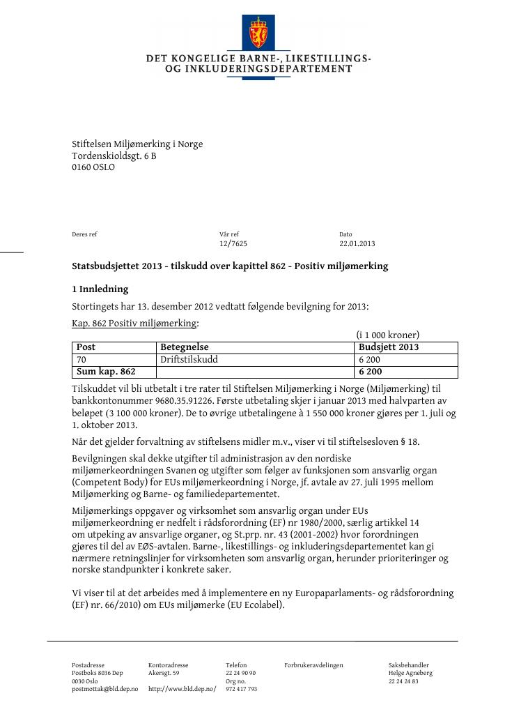 Forsiden av dokumentet Positiv miljømerking