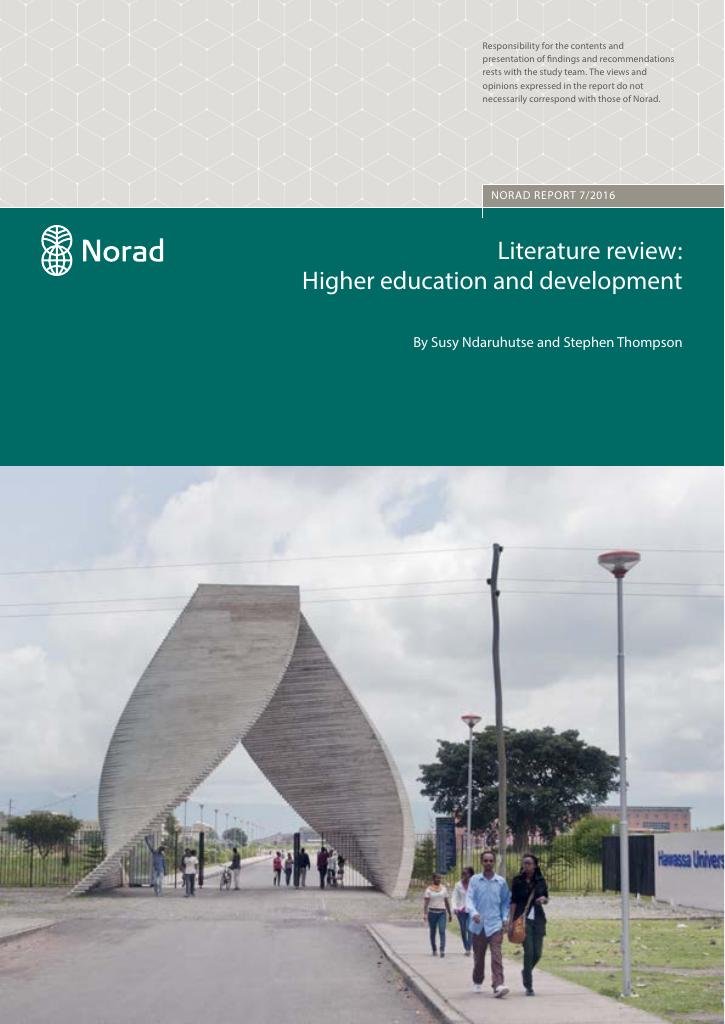 Forsiden av dokumentet Literature review: Higher education and development