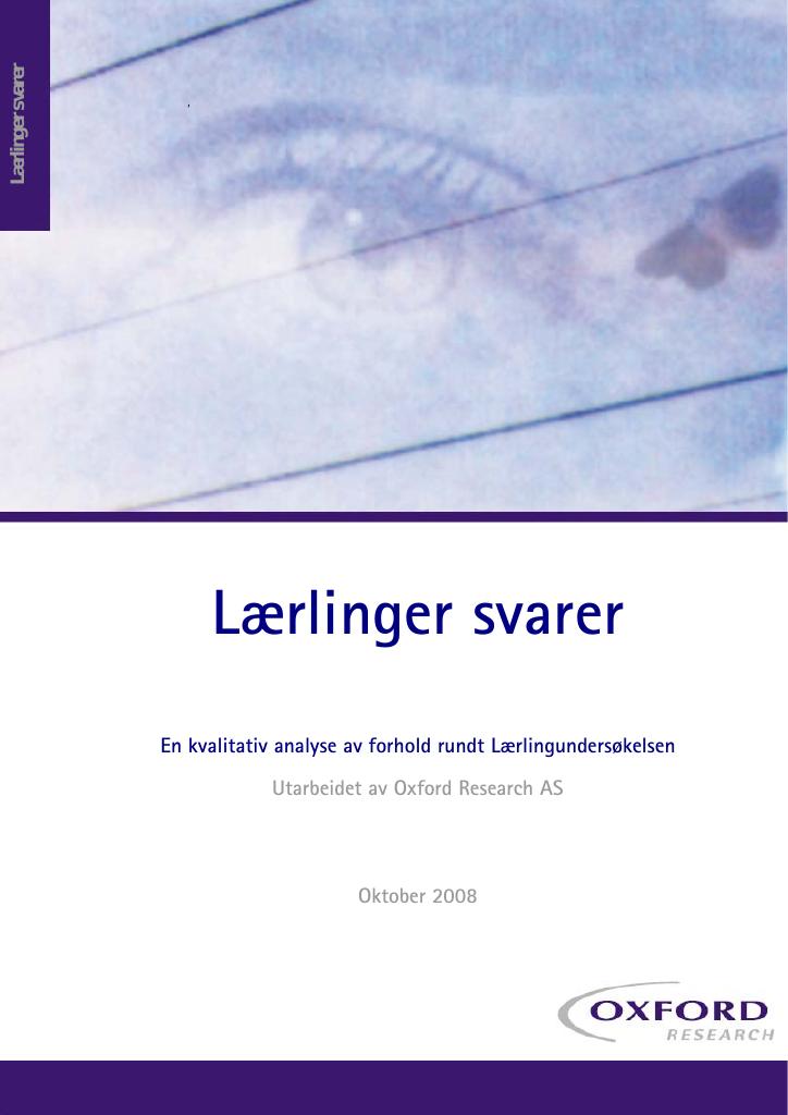 Forsiden av dokumentet Lærlinger svarer