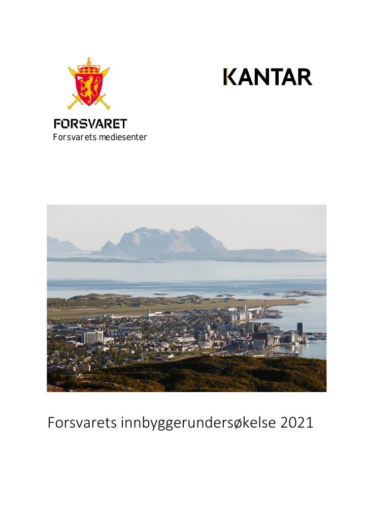 Forsiden av dokumentet Forsvarets innbyggerundersøkelse 2021
