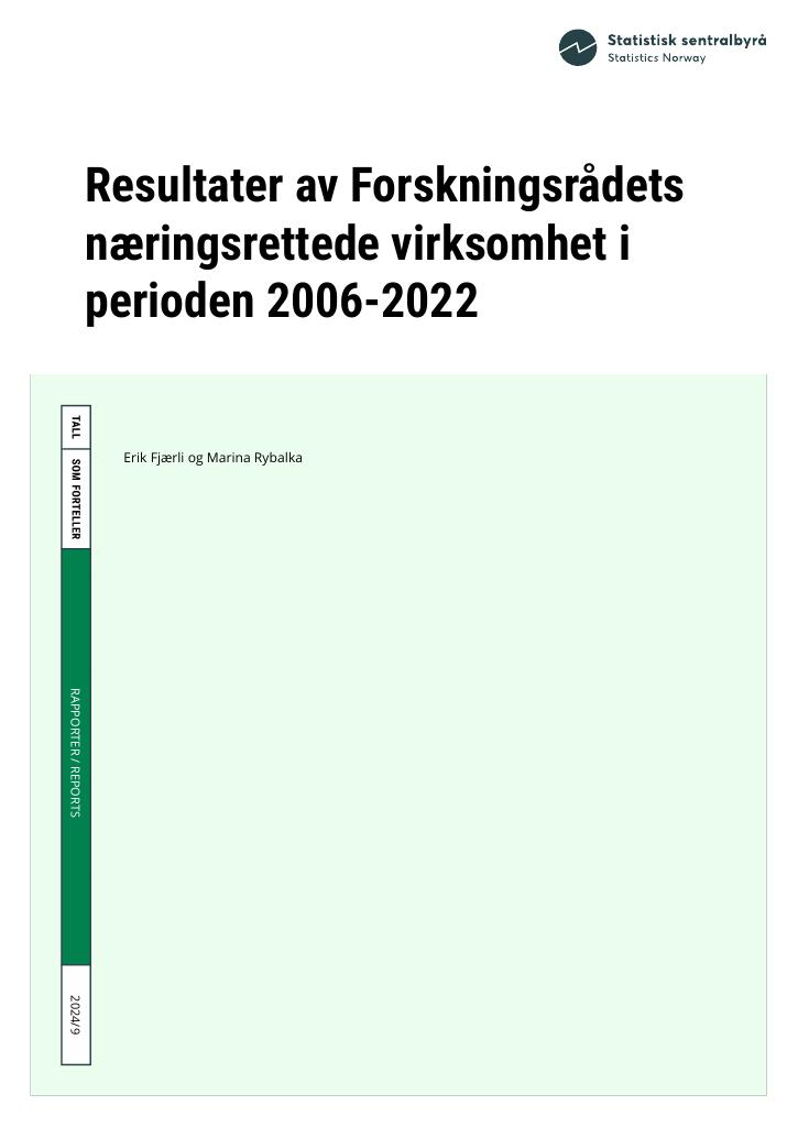 Forsiden av dokumentet resultater av Forskningsrådets næringsrettede virksomhet i perioden 2006-2022