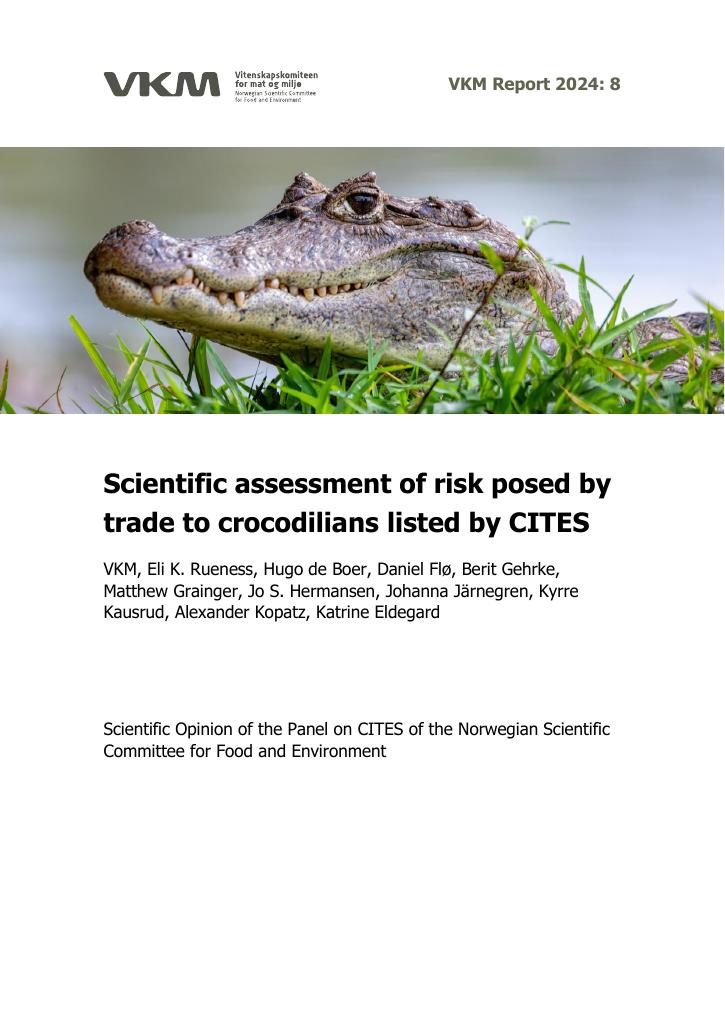 Forsiden av dokumentet Scientific assessment of risk posed by  trade to crocodilians listed by CITES