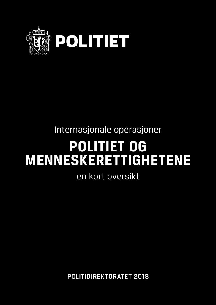 Forsiden av dokumentet Politiet og menneskerettighetene 2018