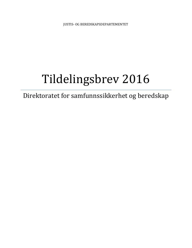 Forsiden av dokumentet Tildelingsbrev (PDF)