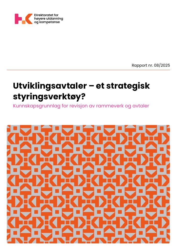 Forsiden av dokumentet Utviklingsavtaler – et strategisk styringsverktøy?