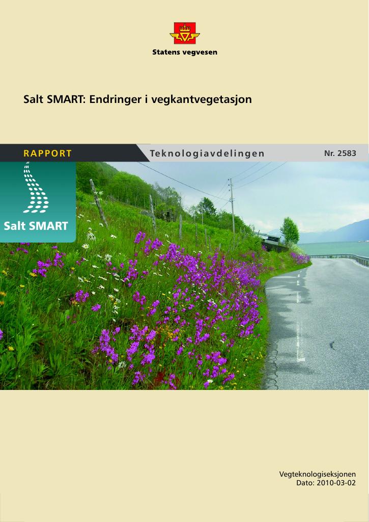 Forsiden av dokumentet Salt SMART: Endringer i vegkantvegetasjon