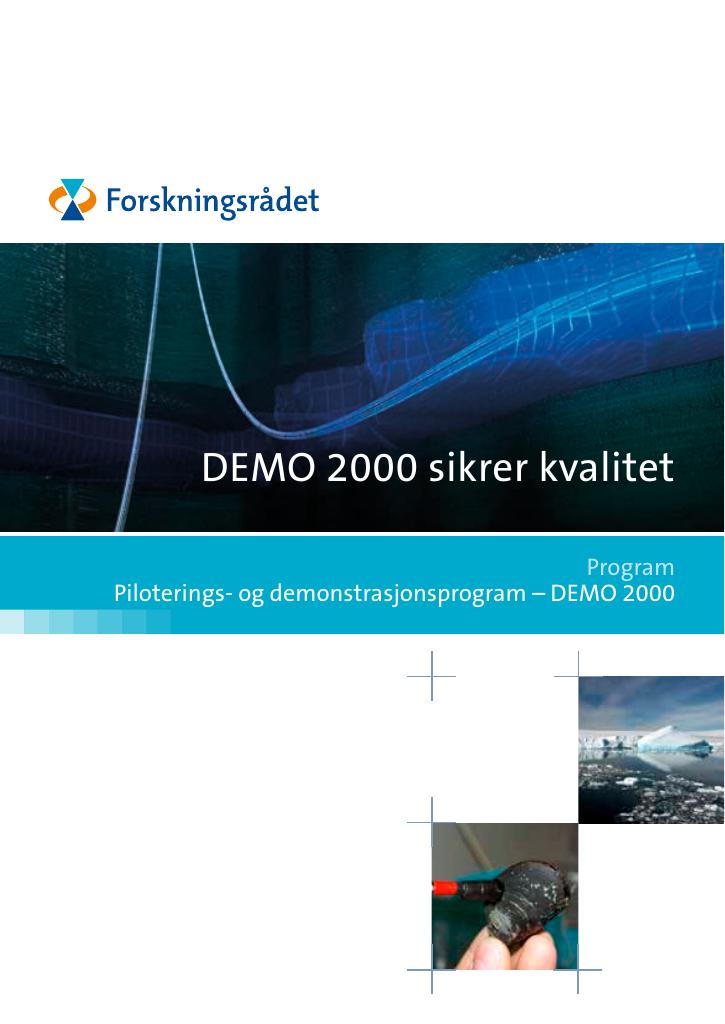 Forsiden av dokumentet DEMO 2000 sikrer kvalitet