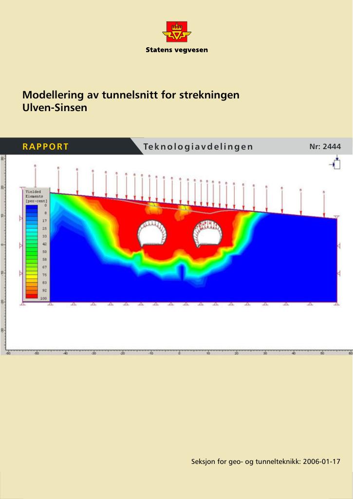 Forsiden av dokumentet Modellering av tunnelsnitt for strekningen Ulven-Sinsen