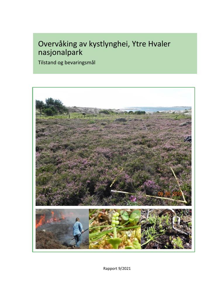 Forsiden av dokumentet Overvåking kystlynghei, Ytre Hvaler nasjonalpark