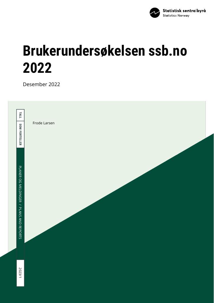 Forsiden av dokumentet Brukerundersøkelsen ssb.no 2022