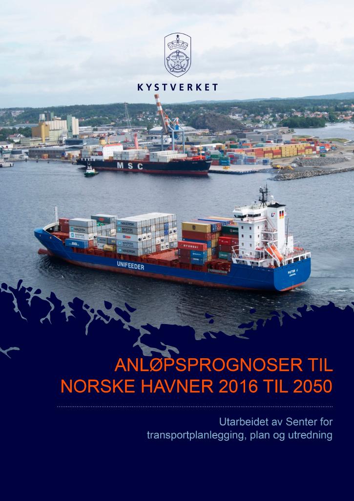 Forsiden av dokumentet Anløpsprognoser til norske havner 2016 til 2050