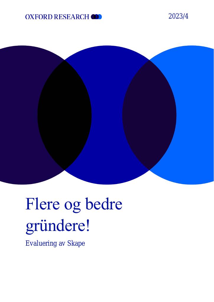 Evaluering Av Skape : Flere Og Bedre Gründere! - Kudos