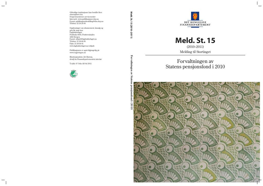 Forsiden av dokumentet Meld. St. 15 (2010–2011)