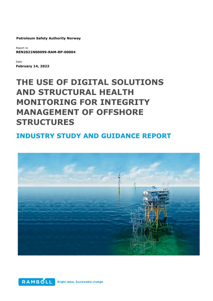 Forsiden av dokumentet The use of digital solutions and structural health
monitoring for integrity management of
offshore structures