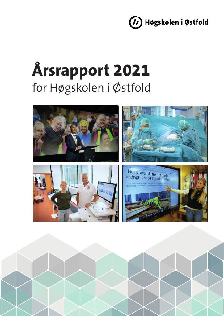 Forsiden av dokumentet Årsrapport Høgskolen i Østfold 2021