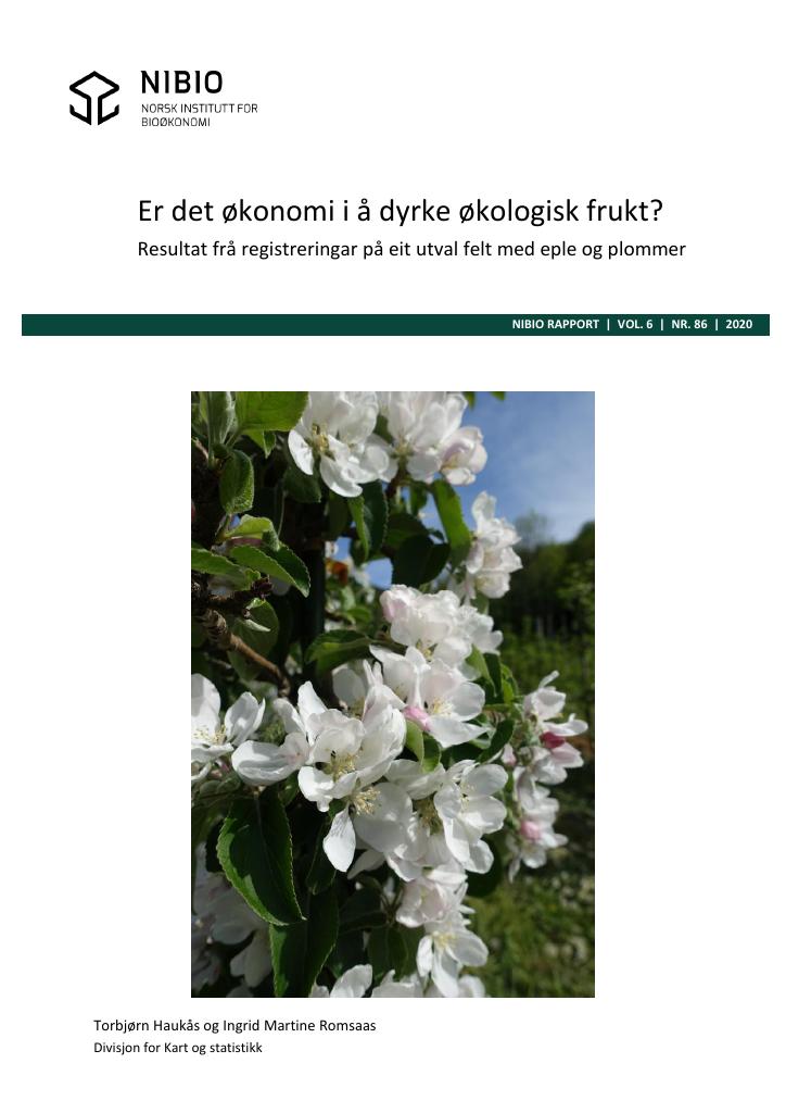 Forsiden av dokumentet Økonomi i økologisk fruktdyrking