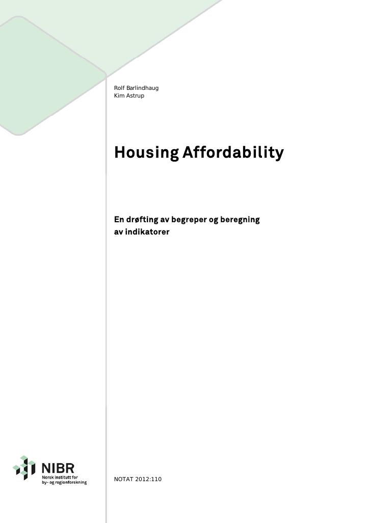 Housing Affordability - Kudos