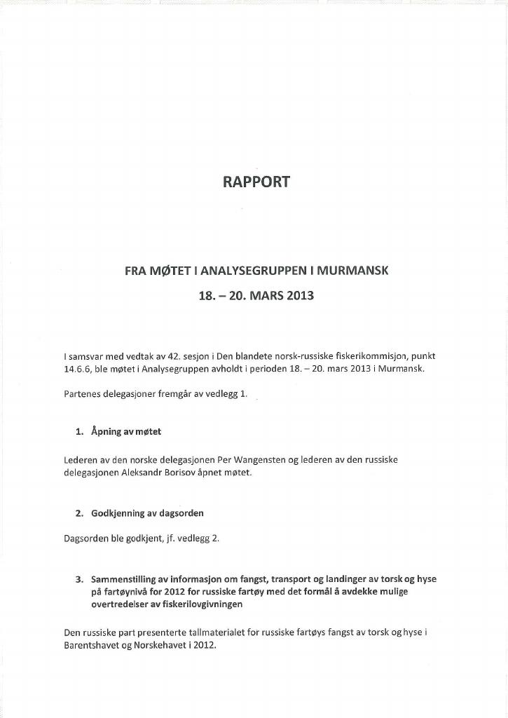 Forsiden av dokumentet Rapporten fra Analysegruppen for 2012