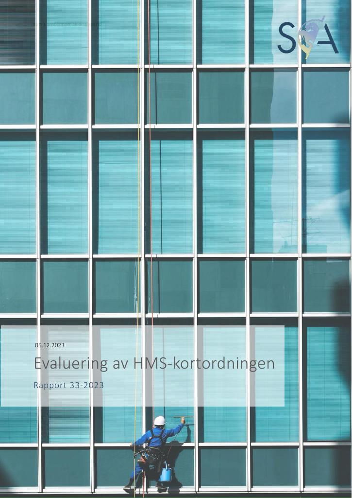 Forsiden av dokumentet Evaluering av HMS-kortordningen