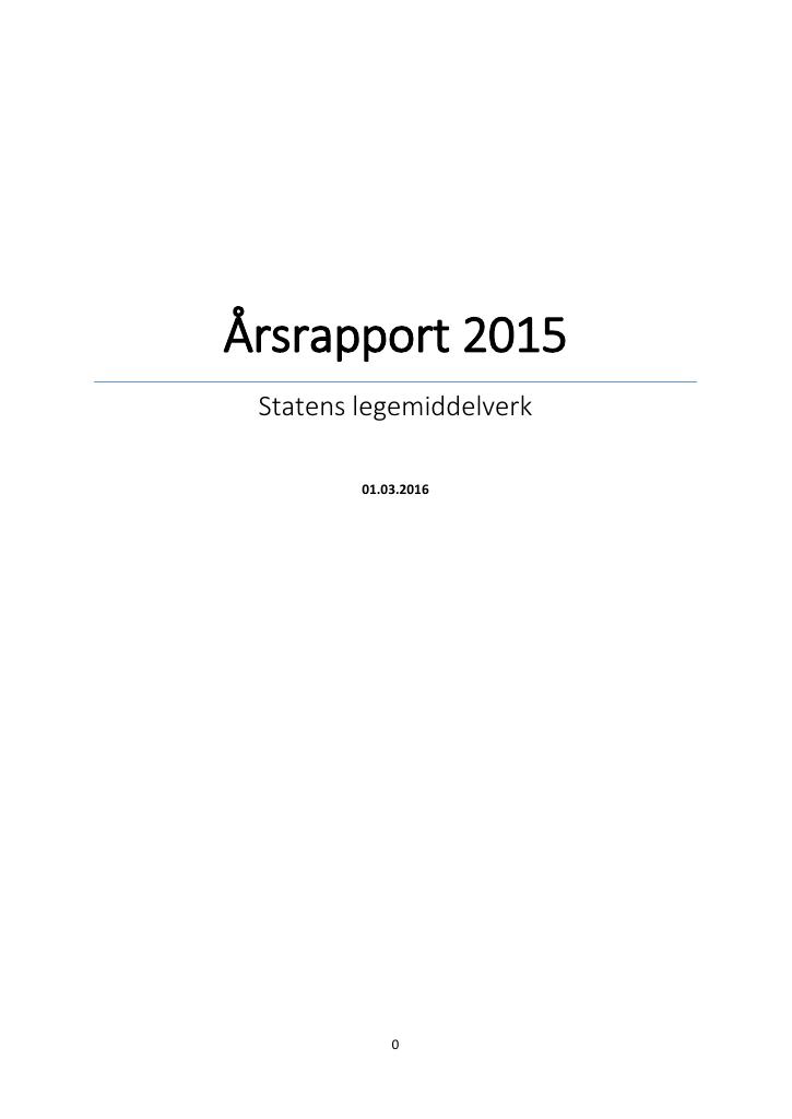 Forsiden av dokumentet Årsrapport Statens legemiddelverk 2015
