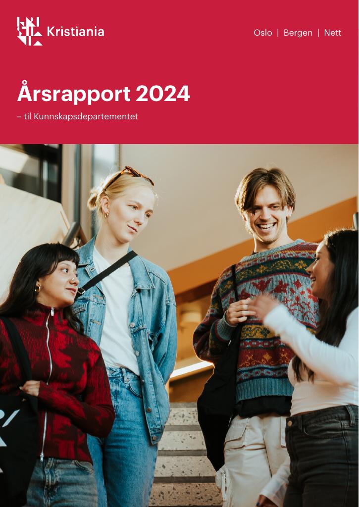 Forsiden av dokumentet Årsrapport Høyskolen Kristiania 2024