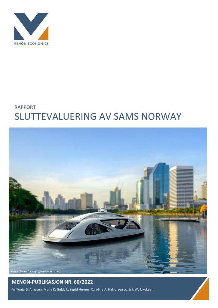 Forsiden av dokumentet Sluttevaluering av sams Norway