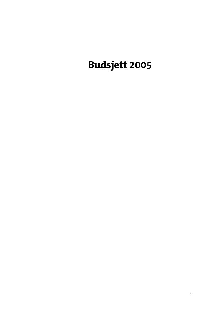 Forsiden av dokumentet Budsjett 2005 - Forskningsrådet