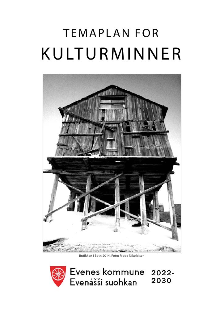 Forsiden av dokumentet Temaplan for kulturminner : Evenes kommune 2022-2030 , Evenášši suohkan 2022-2030
