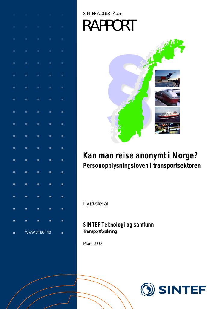 Forsiden av dokumentet Kan man reise anonymt i Norge?